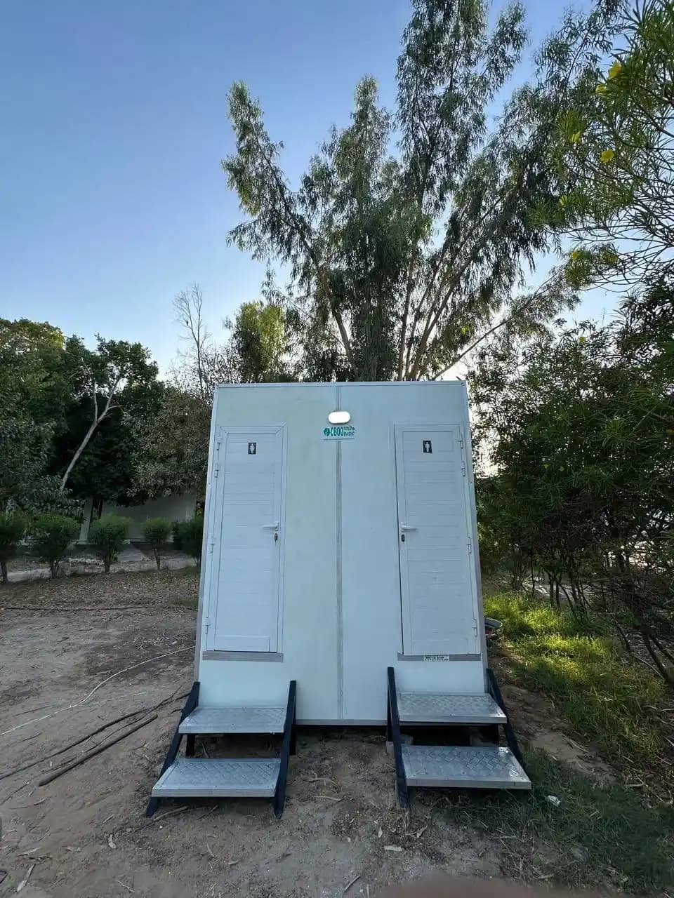 Twin Cabin Luxury Portable Toilet with Dual Doors view 2