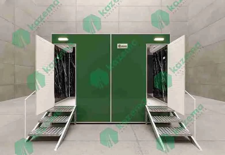 Luxury 4 Cabin Portable Toilet with Dual Door