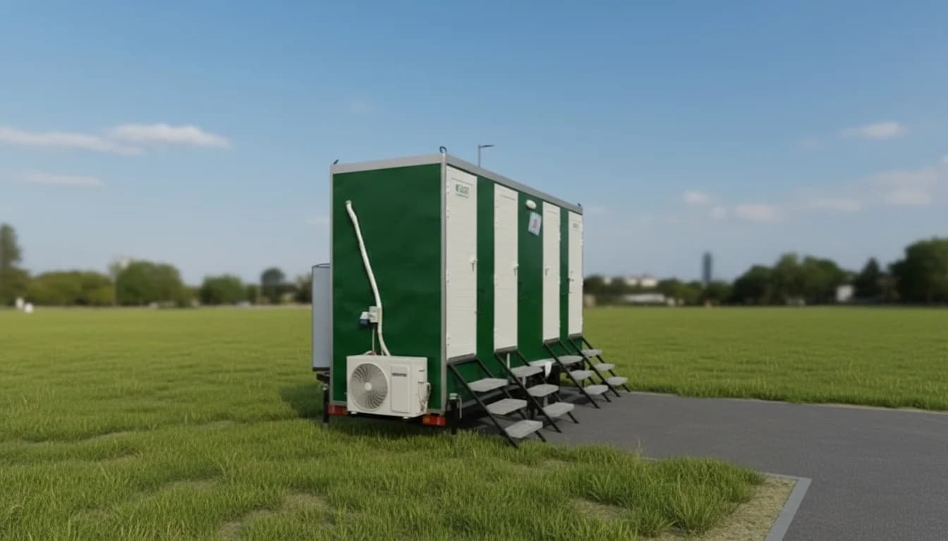 Luxury 4 Cabin Trailer Portable Toilet with 4 Doors